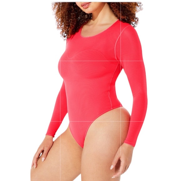 Fabletics Other - Mesh Me Smoothing Sleeved Thong Bodysuit